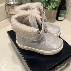 POLO Ralph Lauren Silver Siena Bootie Toddler Size 5.5
